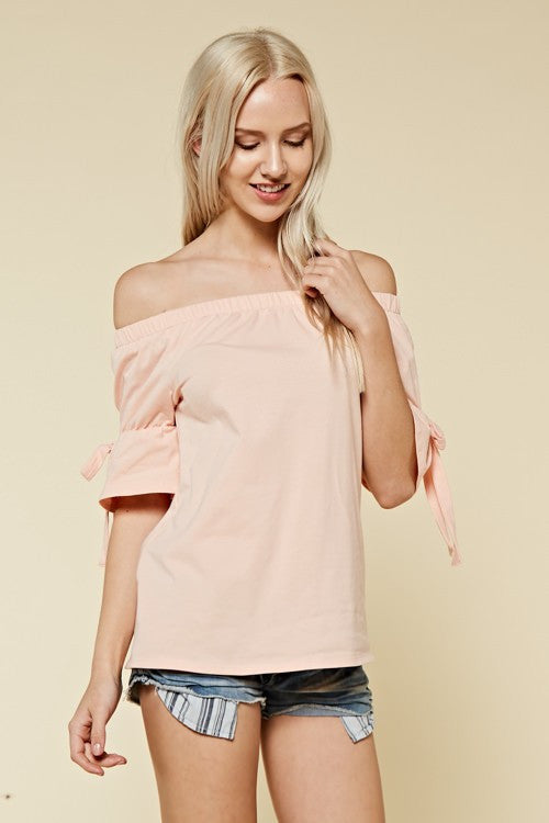 Sassy Shoulder Top (peach)