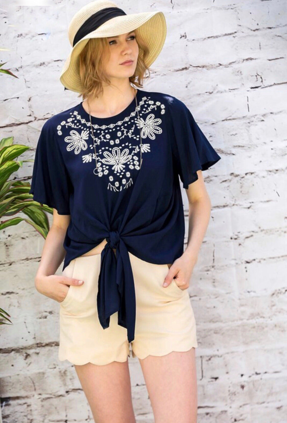Belize top (navy)