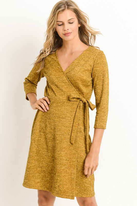 Avery Dress (heathered mustard)