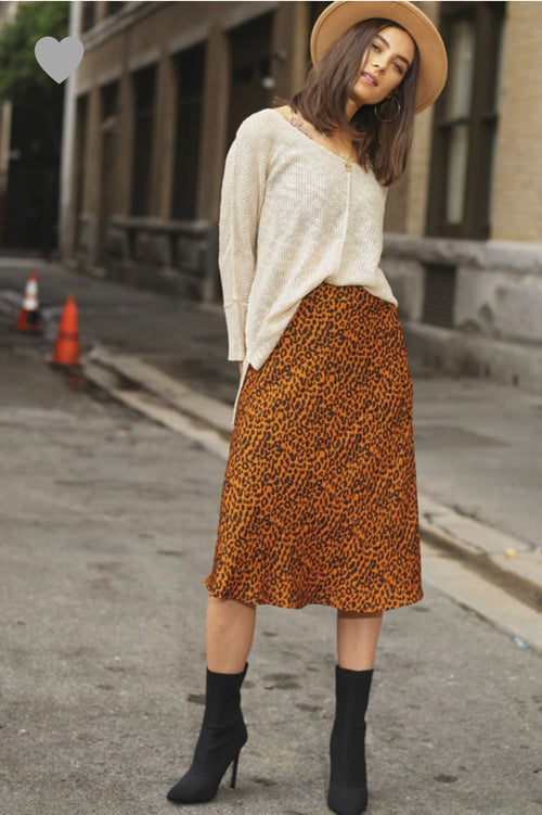 Cheetah midi skirt