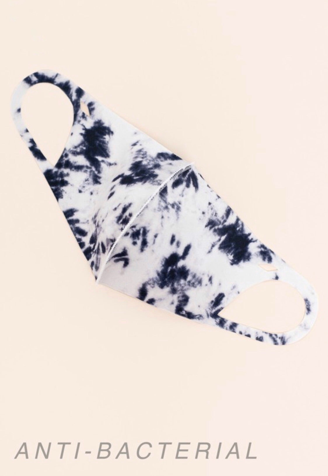 Antibacterial Mask, black/white tie-dye (Adult)