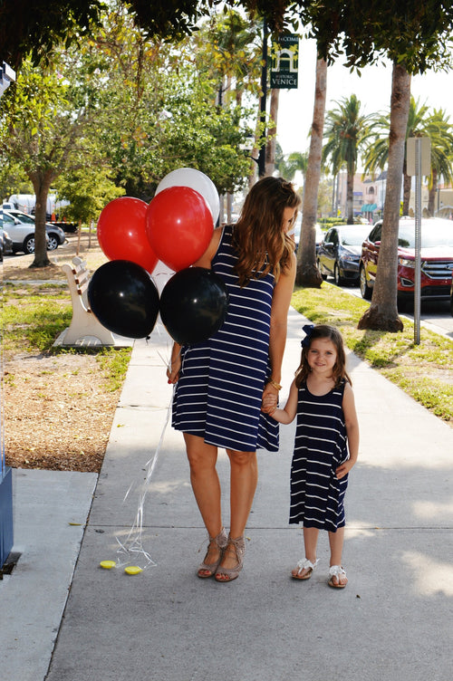 Mommy and Me~Stripes Away (navy)