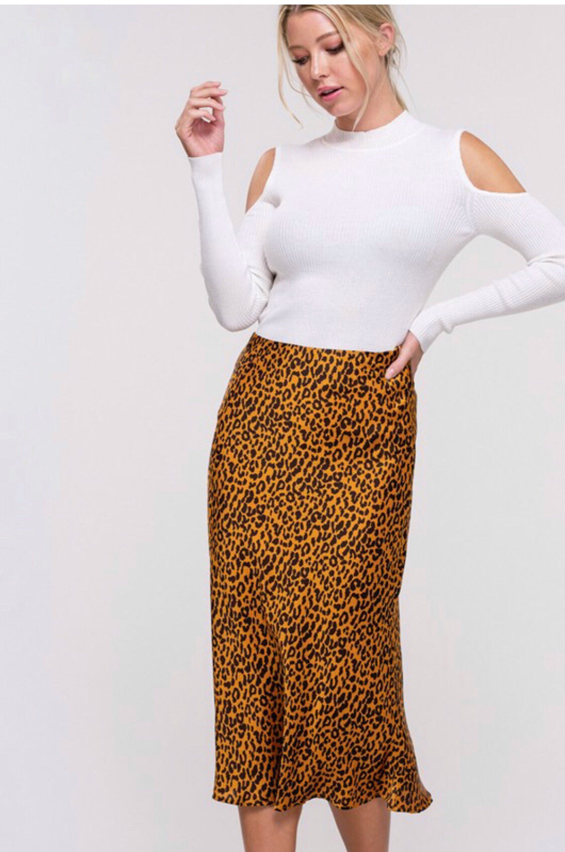 Cheetah midi skirt
